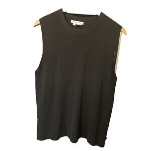 Women's Debra deRoo Tank Top Large Shell 100% Silk Black Office Travel Layer